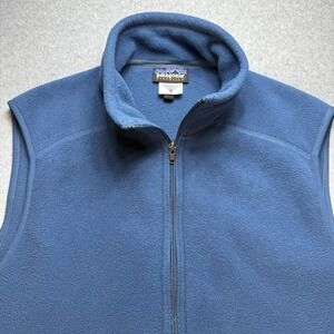 Patagonia Synchilla Full Zip Vest Mens Medium Style 25184 Blue Sleeveless Fleece